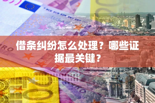 武汉借条纠纷怎么处理？哪些证据最关键？