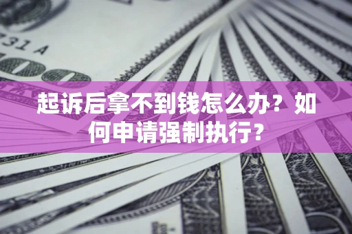 武汉起诉后拿不到钱怎么办？如何申请强制执行？