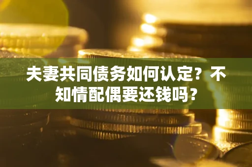武汉夫妻共同债务如何认定？不知情配偶要还钱吗？