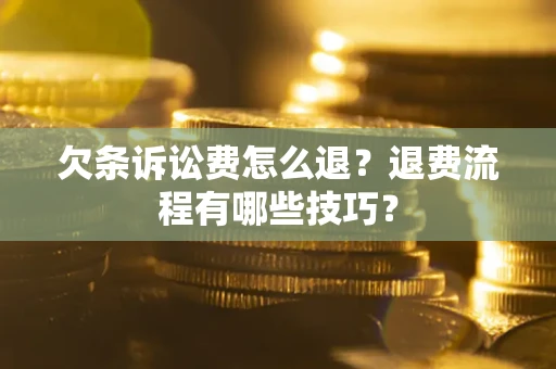 武汉欠条诉讼费怎么退？退费流程有哪些技巧？