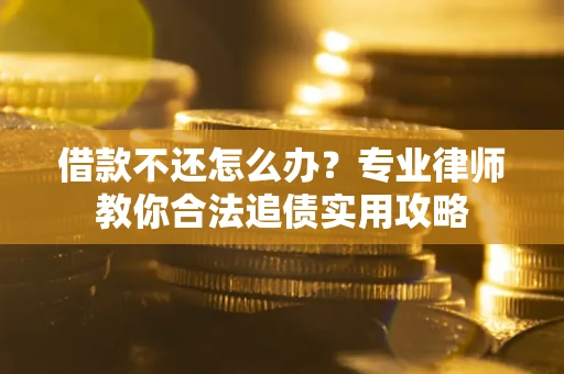 武汉借款不还怎么办？专业律师教你合法追债实用攻略